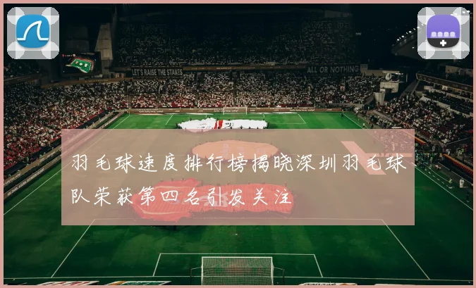 羽毛球速度排行榜揭晓深圳羽毛球队荣获第四名引发关注